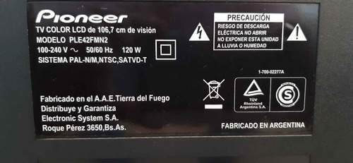 Tv Pioneer 42´´ Usado