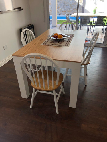 Mesa Laqueada Paraíso Comedor Moderna Madera 160cm Nordica