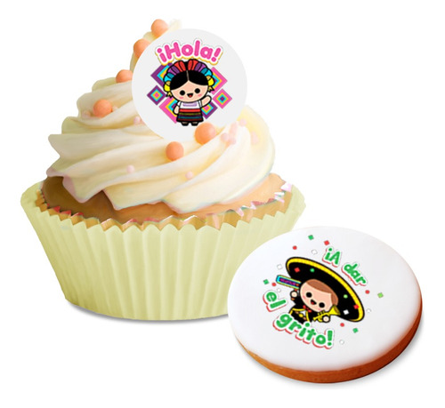 Obleas Comestibles Fiestas Patrias Mexico Galletas Cupcakes