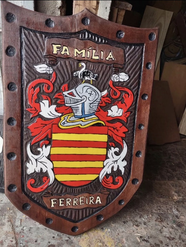Brasao De Famílias Em Madeira Sob Encomenda 2 Unidades Outros