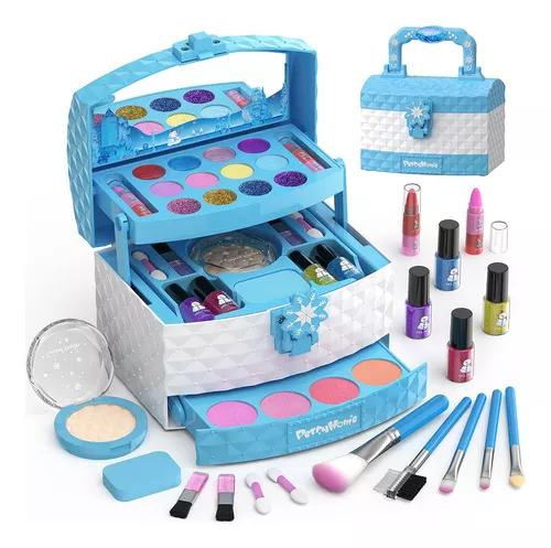 Kit de maquillaje para niños, juguetes para niñas, maquillaje lavable real,  regalo de princesa, juguete de maquillaje, tocadores de maquillaje para