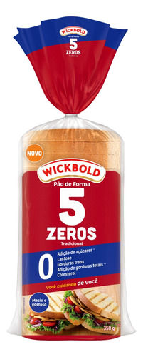 Pão de Forma Tradicional Zero Lactose Wickbold 5 Zeros Pacote 350g