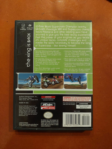 Jeremy Mcgrath Supercross World - Jogo Nintendo Gamecube (Usado)