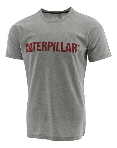 Polera M/c Hombre Caterpillar Logo Gris Cat