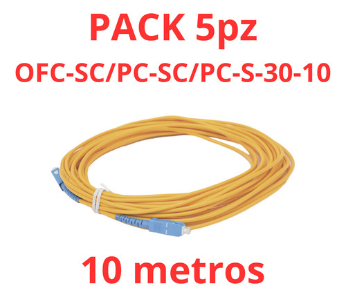 5pz Jumper Fibra Óptica Simplex, Monomodo, Sc/upc-sc/upc 10m