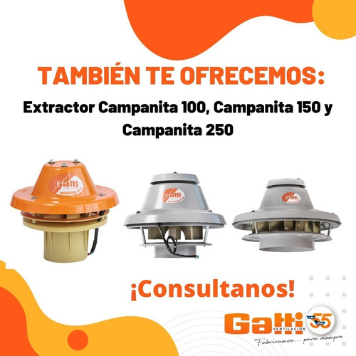 Imagen 8 de 9 de Motor Para Extractor De Cocina Modelo Campanita 150 - Gatti
