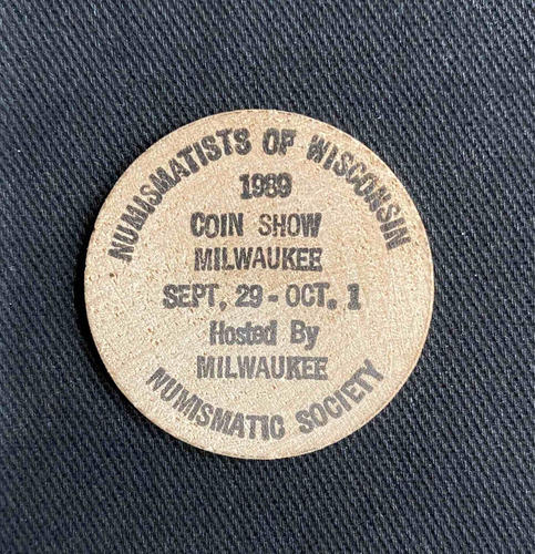 Wooden Nickel - Token - Madera - Publicidad - Milwaukee