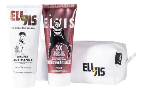 Shampoo Anticaspa, Sabonete Íntimo, Necessaire Elvis Presley