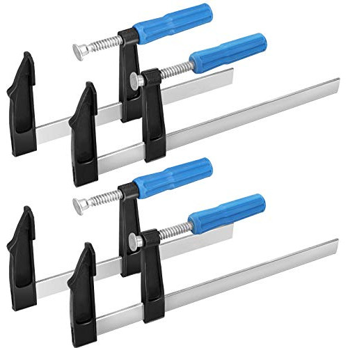 4 Pack Steel Bar Clamps Set, 12 & 8 Inch Medium Duty F ...