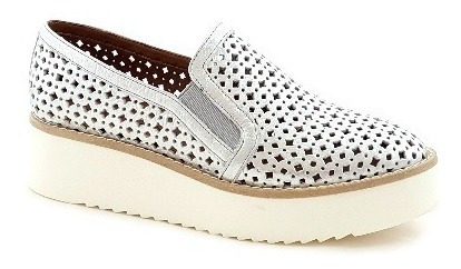 Tenis Slip On Feminino Plataforma Flatform Em Couro Carrano 