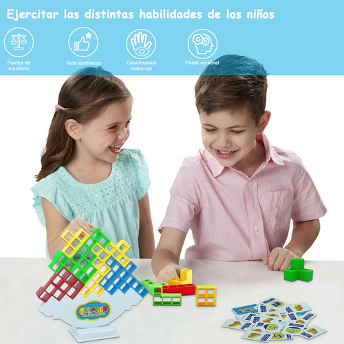. 64pcs Tetris Tower Balance Game Con Bolsa, Juguetes De