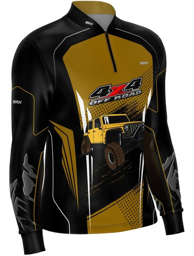 Imagem 2 de 3 de Camiseta Brk Off Road 4x4 Bege Com Fpu 50+