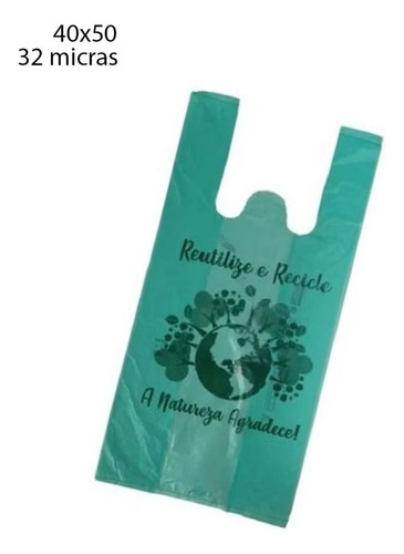 Sacola Plastica Recicle Verde 40x50 C/472 Unid