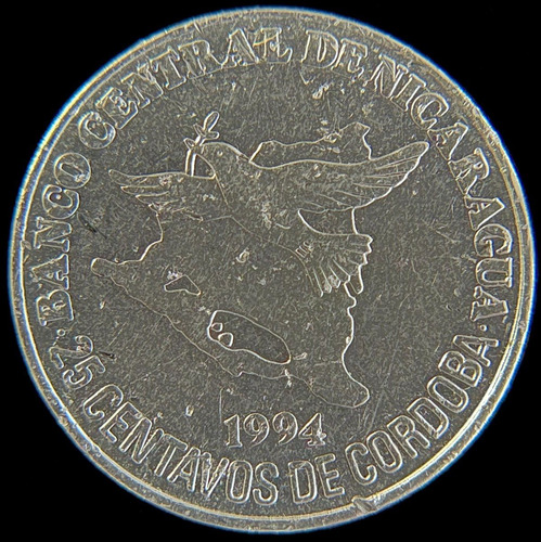 Nicaragua, 25 Centavos, 1994. F