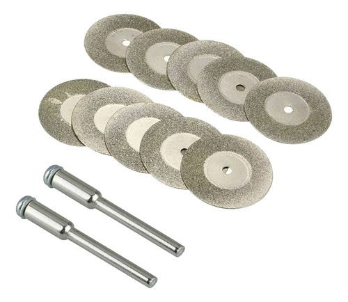 10 Discos Corte Diamante, 20 Mm, 2 Conexiones Para Dremel