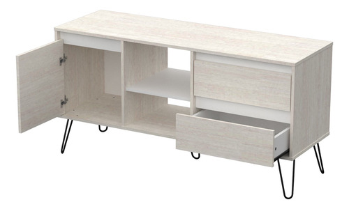 Vajillero Nórdico Melamina Patas De Hierro Mueble Rack