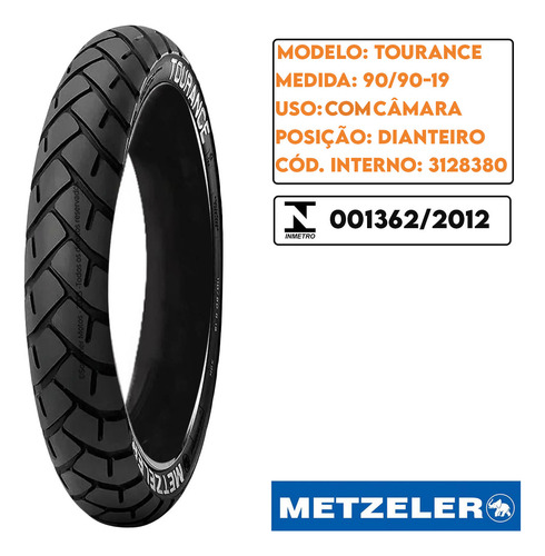 Par Pneu 90-90-19 + 110-90-17 Tourance Com Câmara Metzeler