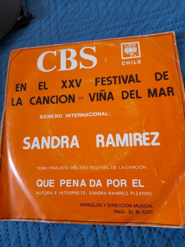 Vinilo Single De Sandra Ramírez Que Pena Da Por(i10