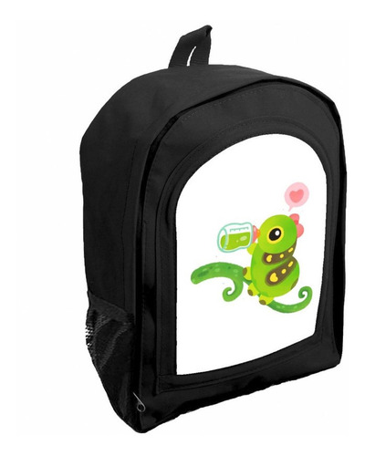 Mochila Negra Infantil Nena Nene Bichos Kawaii Rr22