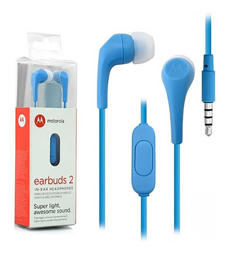 Manos Libres Motorola Earbuds 2 Azul- 3.5mm Universal - Mlf