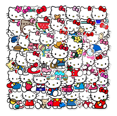 Hello Kitty C 50 Calcomanias Stickers Pvc Contra Agua