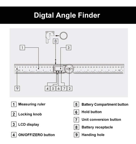 Buscador De Ángulo Digital, Medidor De Ángulo Digital 2 En 1