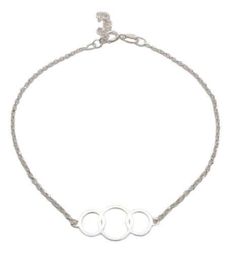 Pulsera Mujer Plata Fina Italiana 925 - Modelo 3 Circulos