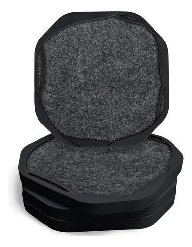 Posavasos Negros Para Bebidas Para Protección De Mesa Con Al