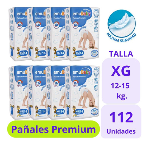 Emubaby Pañal Premium Talla Xg 8x14uds