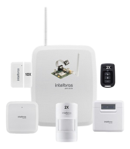 Kit Alarme Amt 8000 Intelbras App 3g 10 Sensor Porta 2 Infra