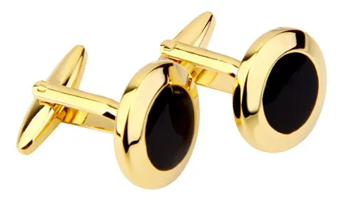 1par Gemelos De Camisa Traje Botón De Collar Color Oro
