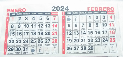 Tacos Calendarios Bi-mensual ( 27 X 12.5 Cm) -  100 Unidades