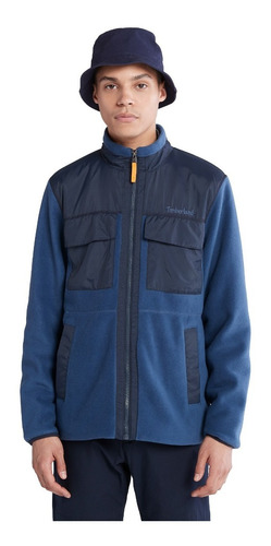 Chamarra Timberland Mix Fleece Mt Willard Azul Para Hombre