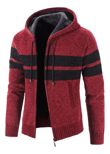 Suéter Con Capucha A Rayas Para Hombre, Suéter Con Bolsillos