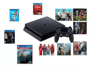 Sony Playstation 4 Slim 500gb Com Jogos Fisico