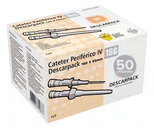 Cateter Body Piercing 16 G Com 50 Unidades Descarpack