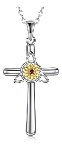Collar Cross Pendant 925 Sterling Silver Celtic Cross Rose C