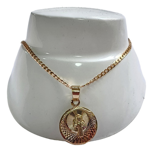 Pulsera De San Benito 2 De Oro Laminado Dorado+estuche Tm4 Diámetro 6 Cm Largo 18
