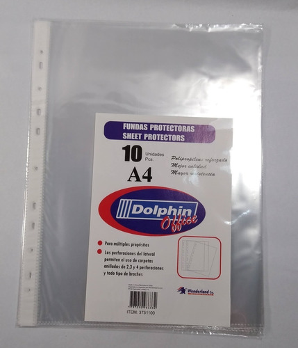 Folios A4 Dolphin Pack X 10 Unidades Blandos X 10 Paquetes
