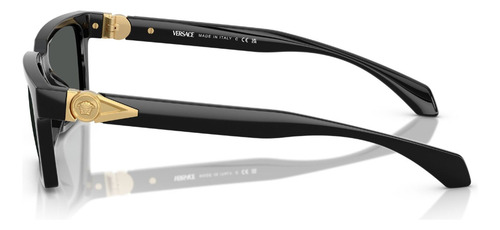 Lentes De Sol Gris Versace Ve4490ugb187 Varilla Negro Armazón Negro