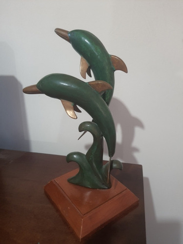 Delfines Bronce Pieza De Colección Remato 