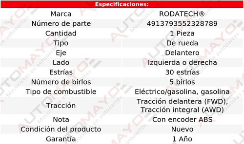 1-maza Rueda Del Izq/der Rav4 2.5l 4 Cil Awd, Fwd 13-18