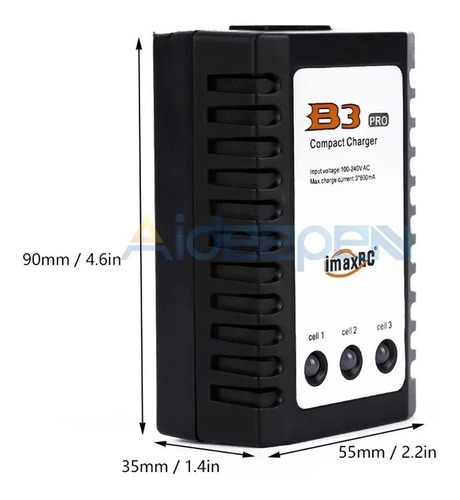 Imagen 2 de 5 de Cargador Balanceador Batería Lipo 2s 3s Imax B3 Pro