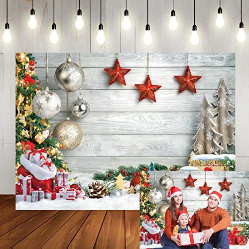 Navidad Backdrop Xmas Arbol Regalos Estrella Roja Qvphd