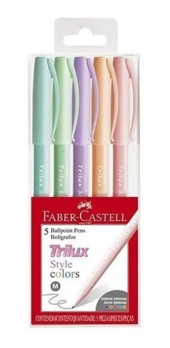 Bolígrafo 5 Colores Pastel Faber Castell