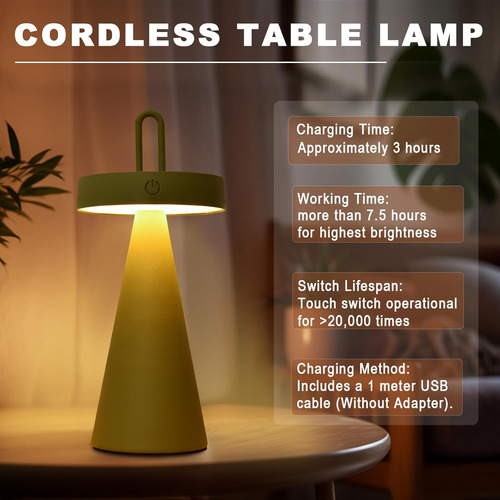 Linterna De Mesa Led Portátil, Recargable, Táctil, Moderna,