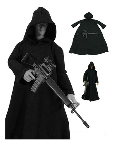 Cw 1/6 Escala Ropa Capa Negra For 12 '' Muñeca Figura Cuerpo