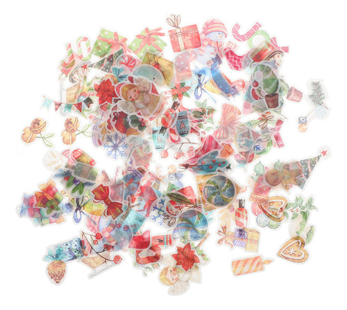 Juego De 4 Pegatinas Para Cuaderno Navideño Con Decoración D