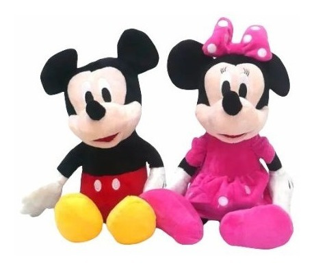 Boneco Pelúcia Minnie Rosa & Mickey Médio 45cm Antialérgico
