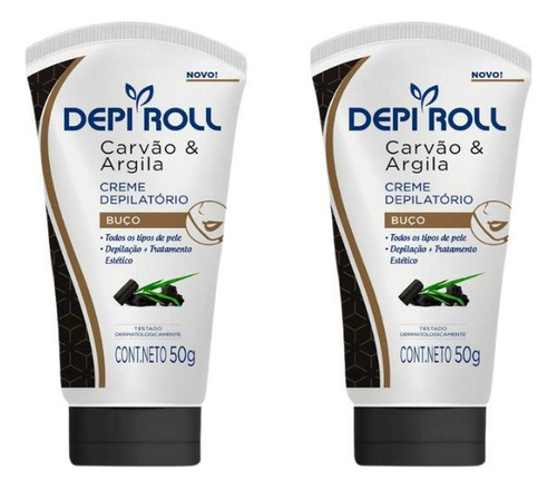 Depilatorio Depiroll Creme Buço Carvao/argila 50g-kit 2un